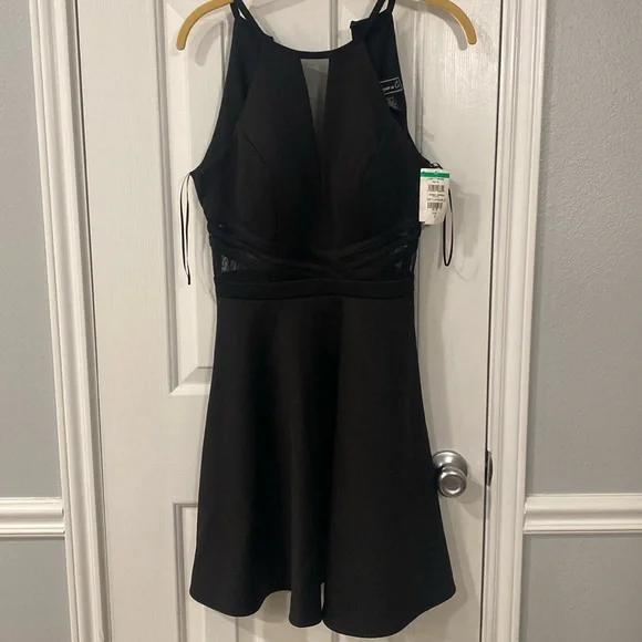 RESERVED Morgan and Company high neck fit and flare dress- 5 - Picture 3 of 14